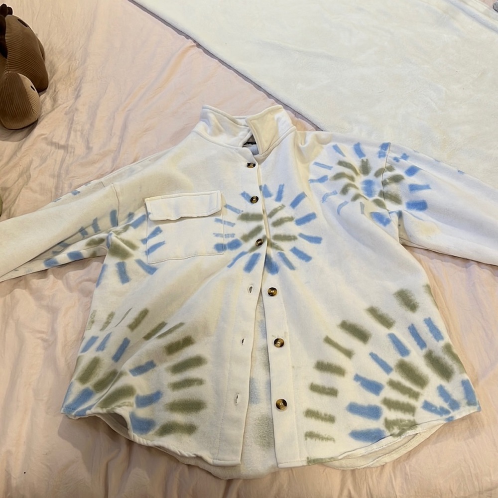 Blue and Green Button Up